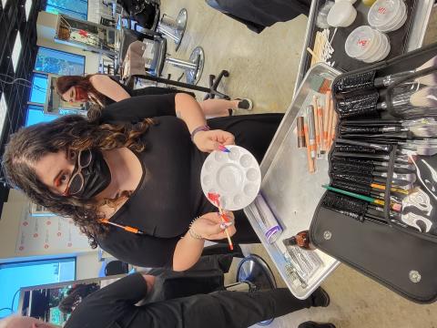 Makeup Prep Aveda Institute Instructor Kyndra Bopp BTS photoshoot