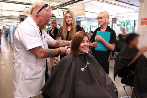 Brian Cline BTS Salon Floor Womans Haircuts
